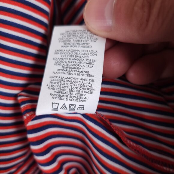 Cabi Franklin Striped Top Womens Pullover Sz M Red White Blue Patriotic Blouse - Picture 12 of 13